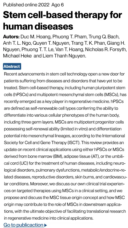 Stem cell-based therapy for human diseases mobile