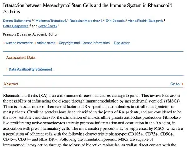 Efficacy and Safety of Mesenchymal Stem Cell Transplantation in the Treatment of Autoimmune Disease